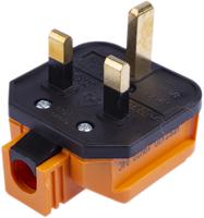 hdpt13o-01 Masterplug UK Mains Plug, 13A Orange, Cable Mount Thermoplastic, 250 V