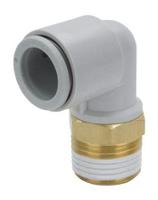 kq2l12-02as SMC KQ2 Series Elbow Threaded Adaptor, R 1/4 Male to Push In 12 mm, Threaded-to-Tube Connection Style
