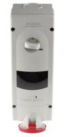 5673287-r Scame Switchable IP44 Industrial Interlock Socket 3P+N+E, Earthing Position 6h, 32A, 400 V
