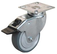 366722 Guitel Hervieu Braked Swivel Castor Wheel, 60kg Capacity, 75mm Wheel