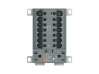 1snl412510r0000 Distribution Block, 14 Way, 1.5 → 25mm², 85A, 1 kV, Black, Grey
