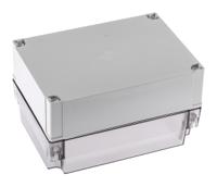 pc-150100-ht-enclosure Fibox MNX Series Grey Polycarbonate Enclosure, IP66, IP67, Smoked Transparent Lid, 180 x 130 x 100mm