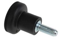 448-8892 RS PRO Black Knurled Clamping Knob, M6, Threaded Stud