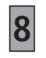 561-01688-wic1-8-pa66-gy HellermannTyton WIC Snap On Clip On Cable Marker, Grey, Pre-printed "8", 2 → 2.8mm Cable, for Cables and Wires,