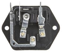 43013211 Schurter C14 Right Angle Panel Mount IEC Connector Male, 10A, 250 V, Fuse Size 5 x 20mm