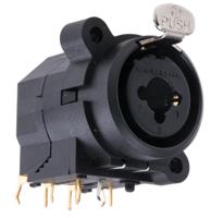 ncj9fi-h Neutrik PCB Mount XLR Connector, Right Angle, Female, 50 V, 9 Way, Gold over Nickel Plating