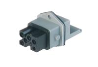 931694106-stakei-5 Hirschmann, ST IP54 Grey Panel Mount 5+PE Heavy Duty Power Connector Plug, Socket, Rated At 10A, 250 V, 400 V