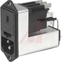 ce606100151 Schurter 10A, 125 V ac, 250 V ac Male Screw Filtered IEC Connector CE60.6100.151, Quick Connect 2 Fuse