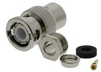 j01000a0608 Telegartner, Plug Cable Mount BNC Connector, 50Ω, Clamp Termination, Straight Body