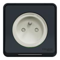 mur35031 Schneider Electric Mureva Styl Grey 1 Gang Plug Socket, 2P+E Poles, 16A, Type E - French, Outdoor Use
