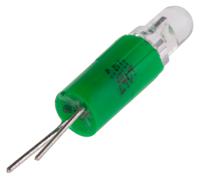 210-822 RS PRO Green LED Indicator Lamp, 24V ac/dc, Bi-Pin Base, 4.25mm Diameter, 95mcd
