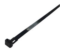 224-3180 RS PRO Cable Tie, Releasable, 200mm x 7.6 mm, Black Nylon, Pk-100