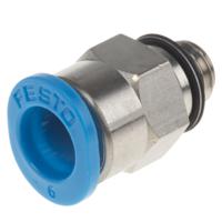 qsm-m6-6 Festo QS Series Straight Threaded Adaptor, M6 Male to Push In 6 mm, Threaded-to-Tube Connection Style, 132600