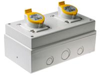 6711620 Scame IP44 Yellow Surface Mount 2P + E Industrial Power Socket, Rated At 16A, 100 → 130 V