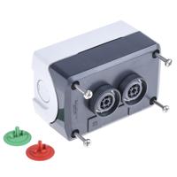 xald224 Schneider Electric Spring Return Enclosed Push Button - SPST, SPST, Polycarbonate, Green, Red, ARRET, MARCHE, IP66,