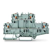 2202-2701 WAGO  TOPJOB S Series Grey, 2.5mm², 2-Level, Push In Termination, ATEX, CSA, IECEx