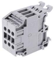 1sna115407r1400 Entrelec Distribution Block, 3 Way, 4mm², 32A, 800 V, Grey