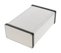 1455n1601 Hammond 1455 Series Silver Anodised Aluminium Enclosure, IP54, Silver Anodized Lid, 160 x 103 x 53mm