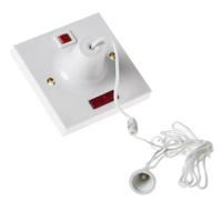3164-whi MK Electric White Ceiling Pull Switch, 50A 1 Way