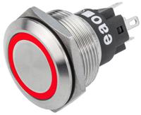 82-61511116 EAO 82 Series Illuminated Push Button Switch, Momentary, Panel Mount, 22.3mm Cutout, SPDT, Red LED, 240V, IP65, IP67