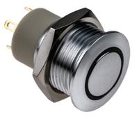 175-9510 RS PRO Illuminated Push Button Switch, Latching, Panel Mount, 16mm Cutout, SPST, Blue LED, 36V dc, IP67