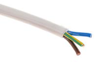 491-885 RS PRO 2183Y 0.75 mm² 3 Core Power Cable, H03VV-F, White PVC, 50m