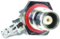 31-6509 Amphenol RF, Jack Cable Mount TNC Connector, 50Ω, Crimp, Solder Termination, Right Angle Body