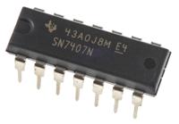 sn7407n Texas Instruments SN7407N Hex-Channel Buffer & Line Driver, Open Collector, 14-Pin PDIP