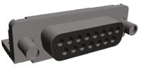 5747845-5 TE Connectivity Amplimite HD-20 15 Way Right Angle Through Hole D-sub Connector Socket, 2.74mm Pitch, with 4-40 UNC,