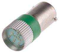 206-716 RS PRO Green LED Indicator Lamp, 12V ac/dc, BA9s Base, 10mm Diameter, 170/160mcd