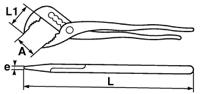209-25pa SAM Water Pump Pliers, 250 mm Overall, 40mm Jaw