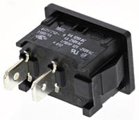 18011202 Marquardt Single Pole Normally Open (SPNO), Momentary Rocker Switch Panel Mount