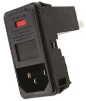 ps000d000 TE Connectivity 10A, 250 V ac Male Snap-In IEC Filter PS000D000, Spade 2 Fuse