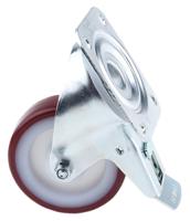 3477uar100p62-red Tente Braked Swivel Castor Wheel, 150kg Capacity, 100mm Wheel