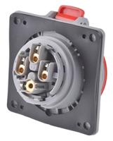 5-551-88 Legrand, P17 Tempra Pro IP44 Red Panel Mount 3P + E Industrial Power Socket, Rated At 16A, 415 V