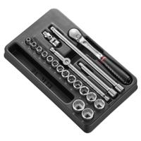 modjl161-36 Facom 20-Piece Metric 3/8 in Standard Socket Set with Ratchet, 6 point