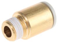 kq2s08-01as SMC KQ2 Series Straight Threaded Adaptor, R 1/8 Male to Push In 8 mm, Threaded-to-Tube Connection Style