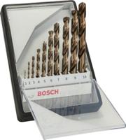 2607019925 Bosch 10-Piece Twist Drill Bit Set for Metal, 10mm Max, 1mm Min, HSS-Co Bits
