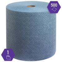 7643 KIMTECH Process Wipers  Blue Wipes for Surface Cleaning, Dry Use, Roll of 500, 380 x 340mm, Repeat Use