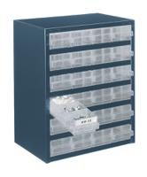 137577 Raaco 24 Drawer Storage Unit, Steel, 435mm x 357mm x 255mm, Blue