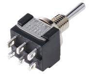 mte-206-s KNITTER-SWITCH Toggle Switch, Panel Mount, (On)-Off-(On), DPDT, Solder Terminal