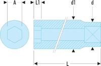 r55el Facom 1/4 in Drive 5.5mm Long Socket, 12 point, 50 mm Overall Length