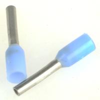 966066-1 TE Connectivity Insulated Crimp Bootlace Ferrule, 6mm Pin Length, 0.75mm Pin Diameter, 0.25mm² Wire Size, Light Blue