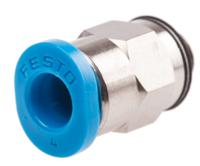 qsm-m5-4 Festo QS Series Straight Threaded Adaptor, M5 Male to Push In 4 mm, Threaded-to-Tube Connection Style, 153304