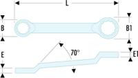 55a13x17 Facom 55A Series Ring Spanner, 13mm, Metric, Double Ended, 245 mm Overall