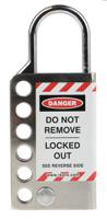 862-5155 RS PRO Chrome 6-Lock Stainless Steel Sheet Hasp Lockout, 8.25mm Shackle, 25mm Attachment