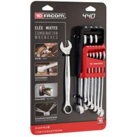 440jp10pb Facom 10-Piece Combination Spanner Set, 8 → 19 mm, Chrome Vanadium Steel