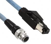 xs5w-t421-gmc-k OmronXS5, 5m Cat5e, Black M12 to Male RJ45 Male Shielded, Terminated PUR Sheath