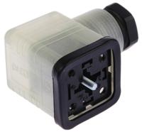 935980205-rs-gdml-2011-led-24-schwarz Hirschmann GDML 2P+E DIN 43650 A, Female Solenoid Valve Connector with Indicator Light, 24 V dc Voltage