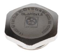 52103113 Lapp Blanking Plug, M16, Nickel Plated Brass, 22mm Diameter, Threaded